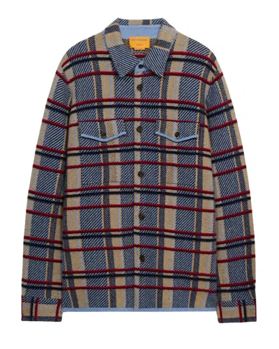 Guest In Residence Plaid Work Shirt Heather Blue Combo