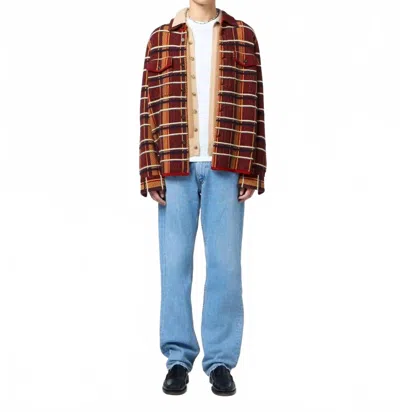 Guest In Residence Plaid Work Shirt In Ruby In Pink