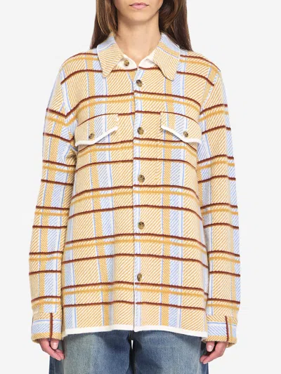 Guest In Residence Plaid Work Patch-pocket Shirt In Yellow