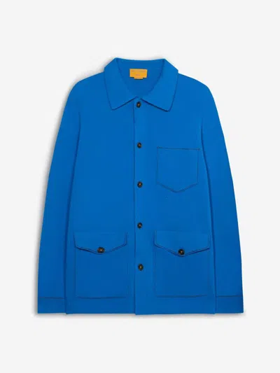 Guest In Residence Plain Knit Overshirt In Blue