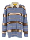 Guest In Residence Striped Rugby Polo Shirt In Blue