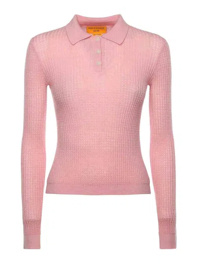 Guest In Residence Shrunken Cashmere Polo Shirt In Pink