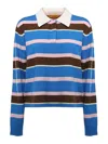 Guest In Residence Cropped Stripe Rugby Sweater In Multi