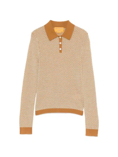 Guest In Residence Polo A Maniche Lunghe In Cashmere  In Brown