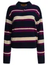 Guest In Residence Collegiate Stripe Polo Midnight Combo In Blue