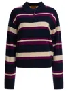 Guest In Residence Collegiate Stripe Polo Midnight Combo In Blue