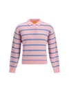 Guest In Residence Striped Three-button Polo Shirt In Multi