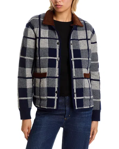 Guest In Residence Quilted Plaid Jacket In Blue