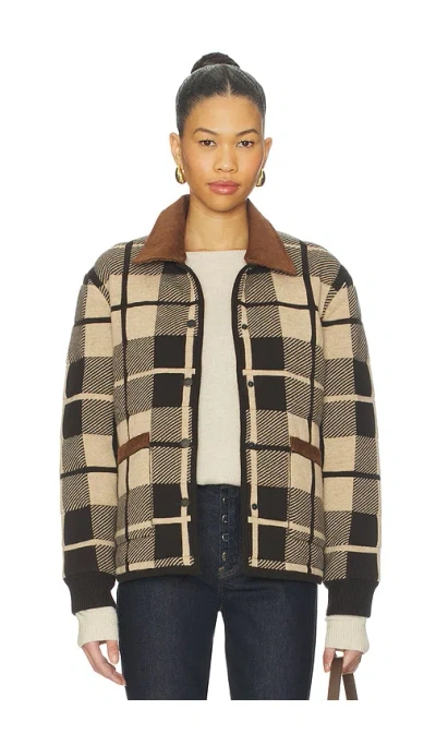 Guest In Residence Quilted Plaid Liner Jacket In Animal Print