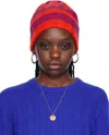 Guest In Residence Red & Pink 'the Rib Stripe' Beanie In Magenta/ Cherry