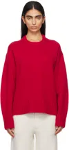 Guest In Residence Red Cozy Crew Sweater In Trr True Red