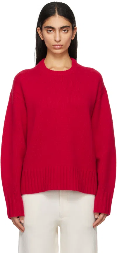 Guest In Residence Red Cozy Crew Sweater In Trr True Red