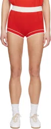 Guest In Residence Red Racer Shorts In Che Cherry
