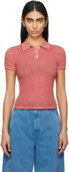 Guest In Residence Red Shrunken Polo In Trrcre True Red/crea