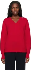 Guest In Residence The V Cashmere Sweater In Trr True Red