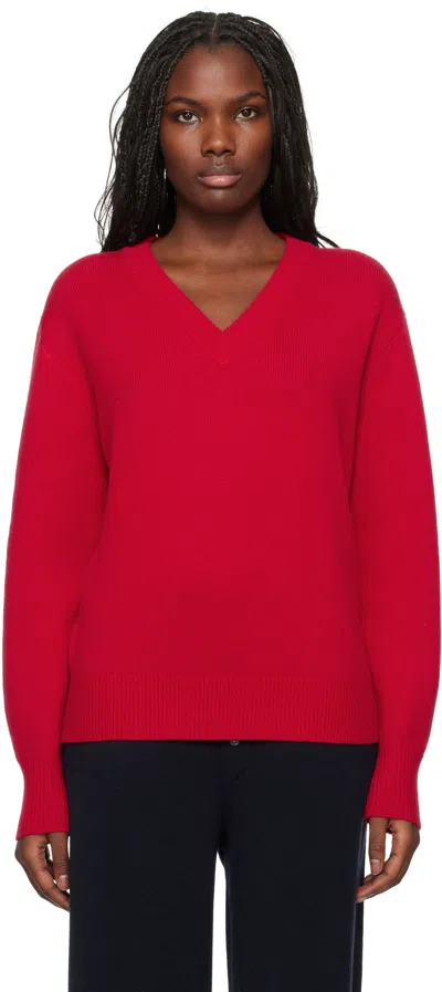 Guest In Residence The V Cashmere Sweater In Trr True Red
