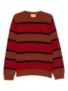 Guest In Residence Relaxed Fit Horizontal Striped Sweater With Ribbed Details In Multi
