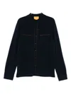 Guest In Residence Relaxed-fit Long-sleeve Cashmere Shirt With Subtle Piping In Black