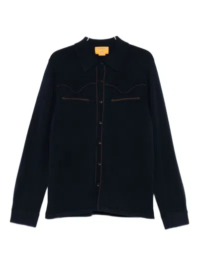 GUEST IN RESIDENCE RELAXED-FIT LONG-SLEEVE CASHMERE SHIRT WITH SUBTLE PIPING