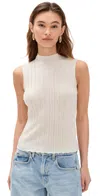 Guest In Residence Rib Mock Neck Shell Sweater Vest Cream In Cream