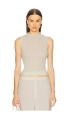 Guest In Residence Rib Mockneck Shell Top In Cream In Cream