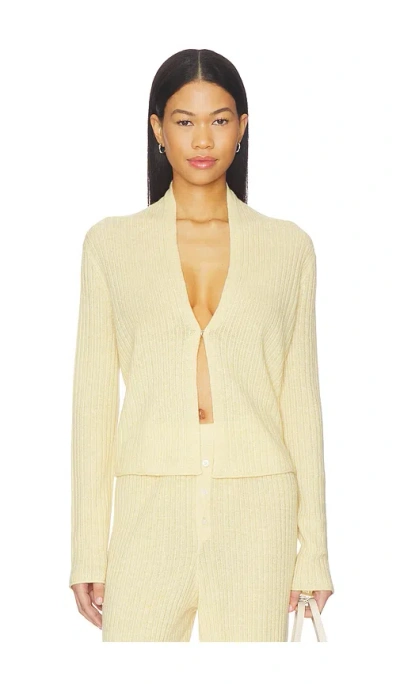 Guest In Residence Rib Stealth Cardigan In Neutral
