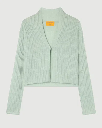 Guest In Residence Rib Stealth Cardigan Sage Brush In Green