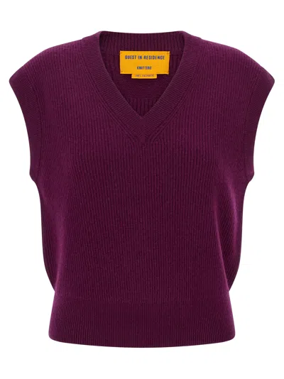 Guest In Residence Rib Waistcoat In Purple
