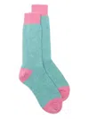 Guest In Residence Ribbed Colour-block Socks In Blue
