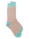 Guest In Residence Ribbed Colour-block Socks In Brown