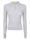 Guest In Residence Ls Shrunken Polo In Gray
