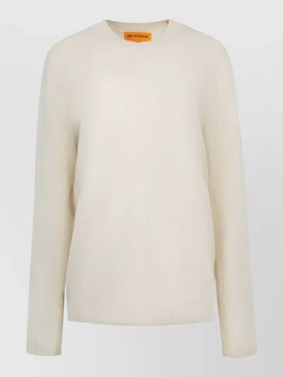 Guest In Residence Ribbed-trim Cashmere Crewneck Sweatshirt In White