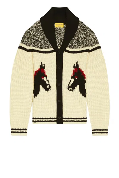 Guest In Residence Rodeo Shawl-collar Intarsia-knit Wool And Cashmere-blend Cardigan In Brown