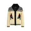 Guest In Residence Rodeo Shawl-collar Intarsia-knit Wool And Cashmere-blend Cardigan In Neutral