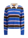 Guest In Residence Cropped Stripe Rugby Sweater In Multi