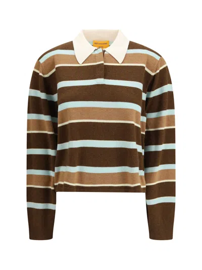 Guest In Residence Rugby Cropped Striped Jumper In Brown