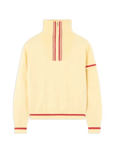 Guest In Residence Jib Polo Half Zip Sweater In Yellow