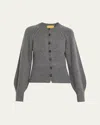 Guest In Residence Sculpted Crewneck Cashmere Cardigan In Gray