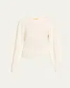 Guest In Residence Sculpted Crewneck Cashmere Sweater In White