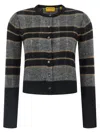 Guest In Residence Shadow Plaid Cardigan In Black