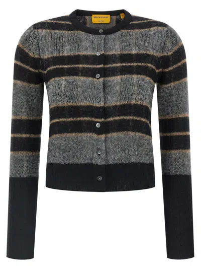 Guest In Residence Shadow Plaid Cardigan In Black