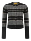 Guest In Residence Shadow Plaid Cardigan With Textured Knit In Multi