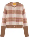 Guest In Residence Shadow Plaid Cardigan With Relaxed Fit In Brown