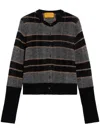 Guest In Residence Shadow Plaid Cardigan With Textured Knit In Black