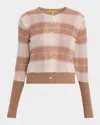 Guest In Residence Shadow Plaid Cashmere Cardigan In Multi
