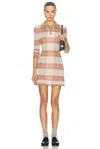Guest In Residence Shadow Plaid Polo Dress In Brown