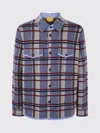 Guest In Residence Heather Blue Plaid Cashmere Work Shirt Jacket In Blue