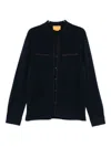 Guest In Residence Relaxed-fit Long-sleeve Cashmere Shirt With Subtle Piping In Blue