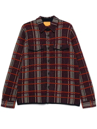 Guest In Residence Checked Cashmere Shirt In Plum Combo