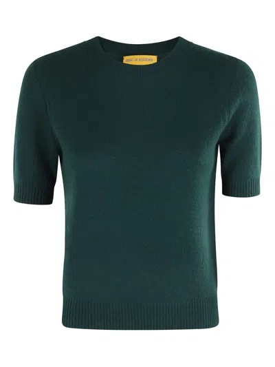 Guest In Residence Short-sleeve Crop T-shirt In Green